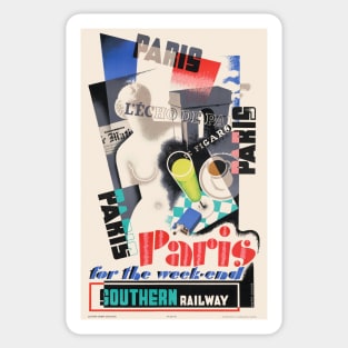 Paris for the week-end Vintage Poster 1934 Sticker